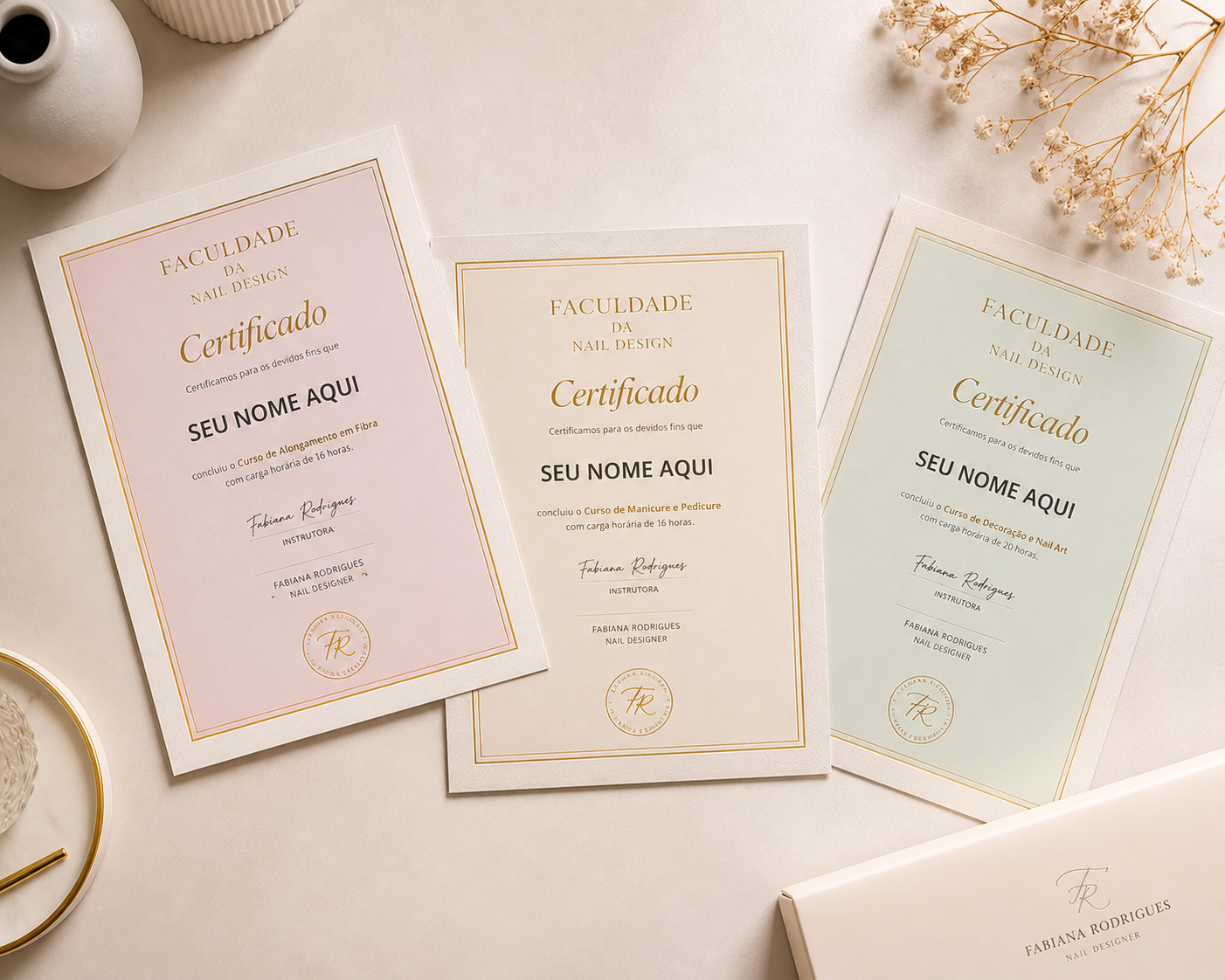 3 Certificados Internacionais Fabiana Rodrigues